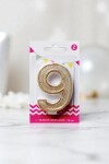 Vela grande glitter n # 9 oro Vela grande glitter n # 9 oro
