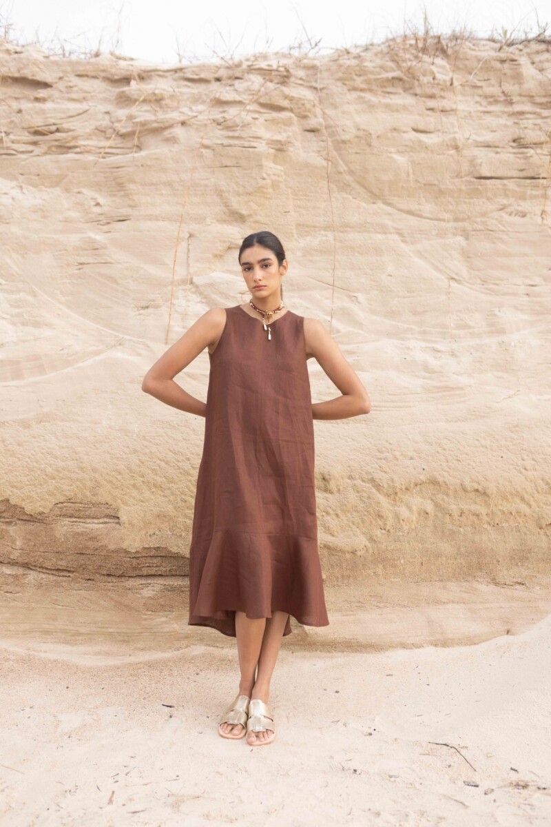 VESTIDO FOLK LONG Chocolate