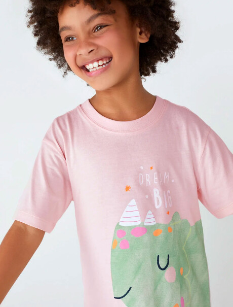 CAMISÓN INFANTIL ESTAMPADO ROSA