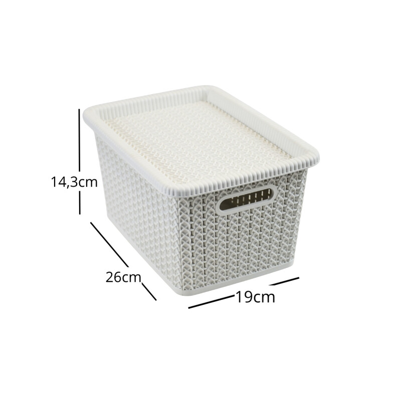 Set x3 caja organizadora simil ratán 5L BLANCO