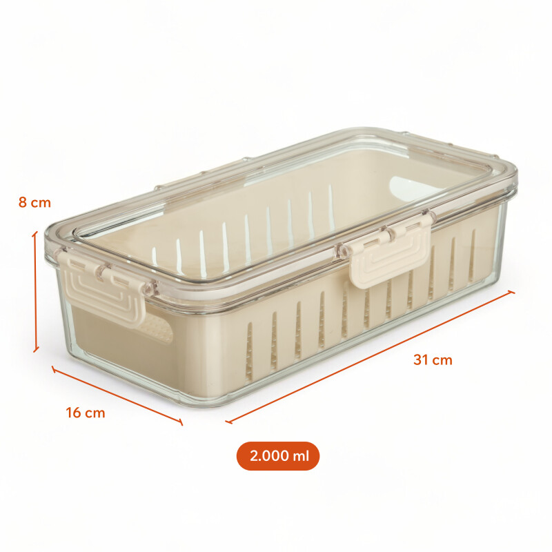 Organizador De Alimentos Con Tapa Rejilla Blanco
