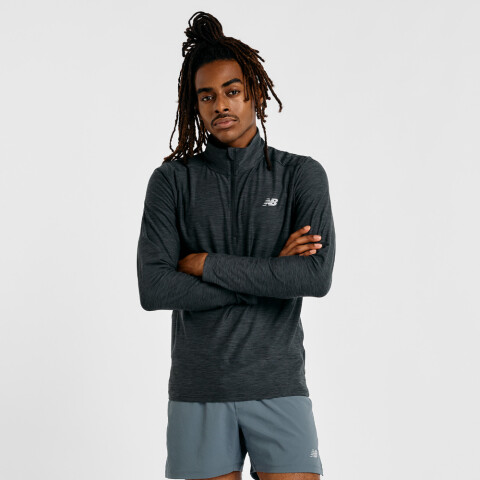 Space Dye 1/4 Zip - Hombre Black