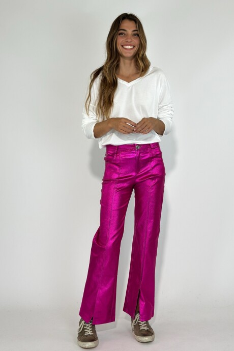 PANTALON METALIZADO AMARANTO Bordo