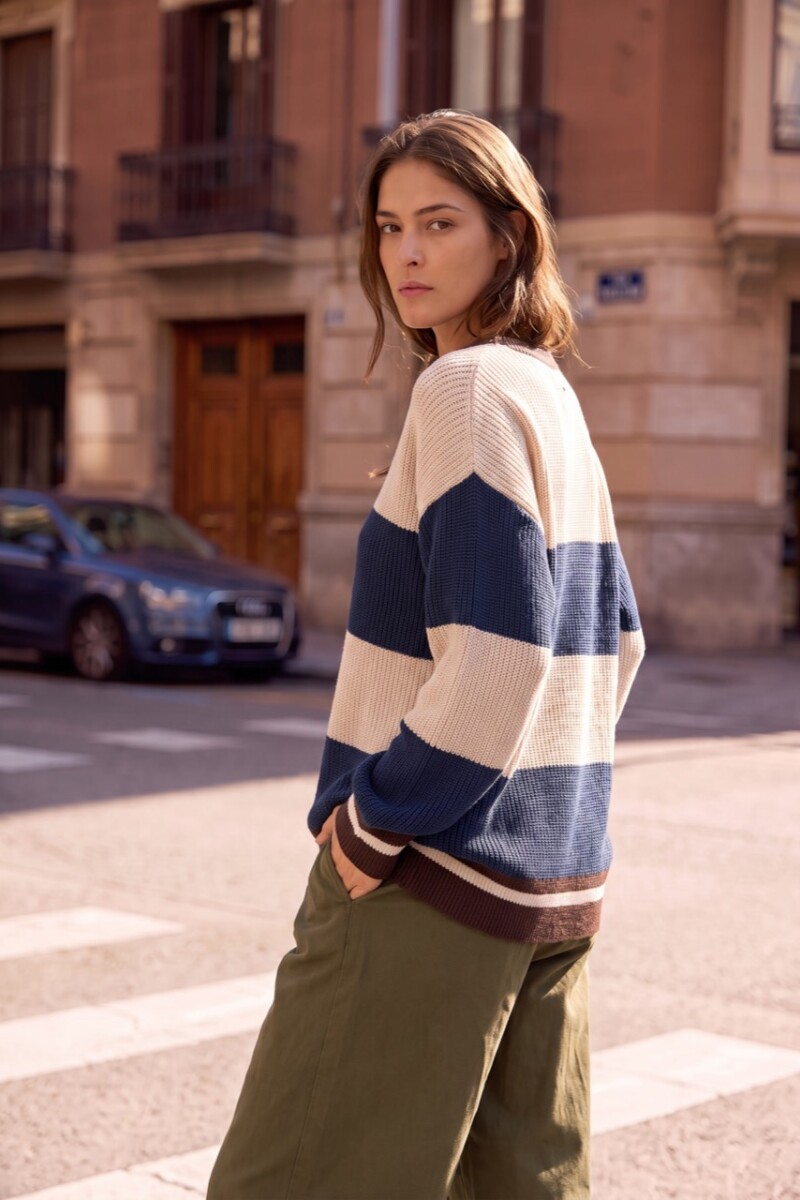 Sweater Rayado Marino