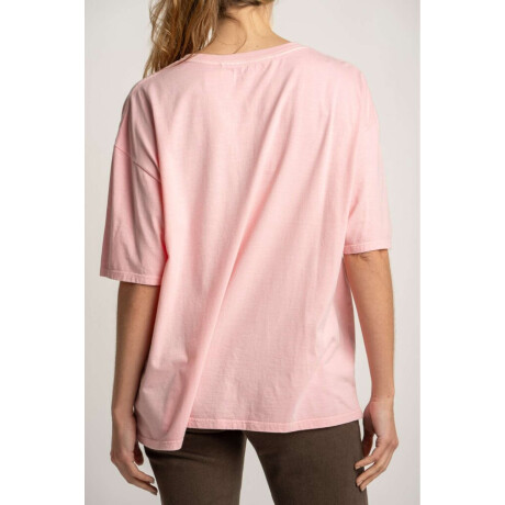 Remera Algodon Lavado Print Citrico Rosa