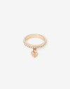 Anillos Chicos Folk Anillo Strass Con Dije Corazón - Dorado Antique Gold