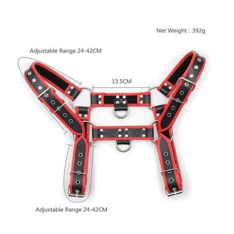 Arnés Pectoral Regulable Importado Negro Y Rojo Arnés Pectoral Regulable Importado Negro Y Rojo