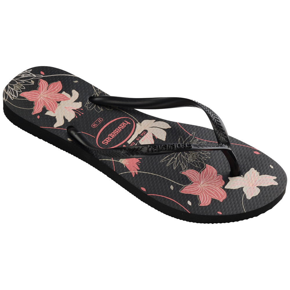 Sandalias Havaianas Slim Organic FC Mujer Negro/Oscuro Ceniza/Rosa Claro