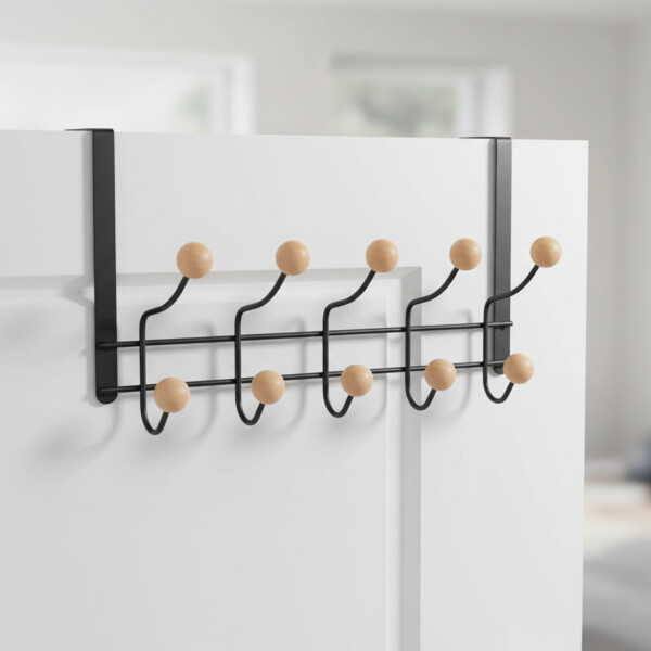 Perchero Para Puerta Organizador Moderno Acero Y Puntas Madera Percha Ropa 10 Ganchos Imback Perchero Para Puerta Organizador Moderno Acero Y Puntas Madera Percha Ropa 10 Ganchos Imback