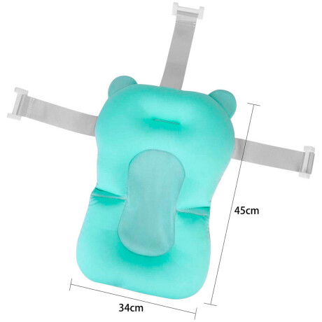 Colchón Bañito Baby Splash Almohada Baño Bebe + Accesorios Celeste