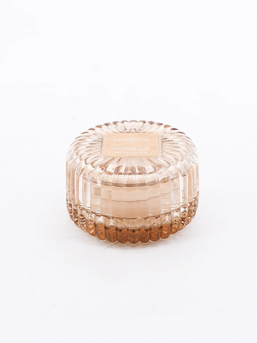 VELA EN FRASCO CON TAPA VAINILLA - BEIGE 