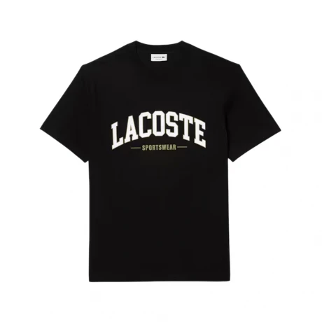 REMERA LACOSTE CUELLO REDONDO C/ESTAMPA BLACK