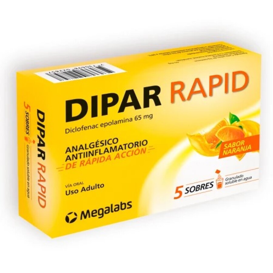 Dipar Rapid 50 mg Sabor Naranja 5 Sobres Dipar Rapid 50 mg Sabor Naranja 5 Sobres