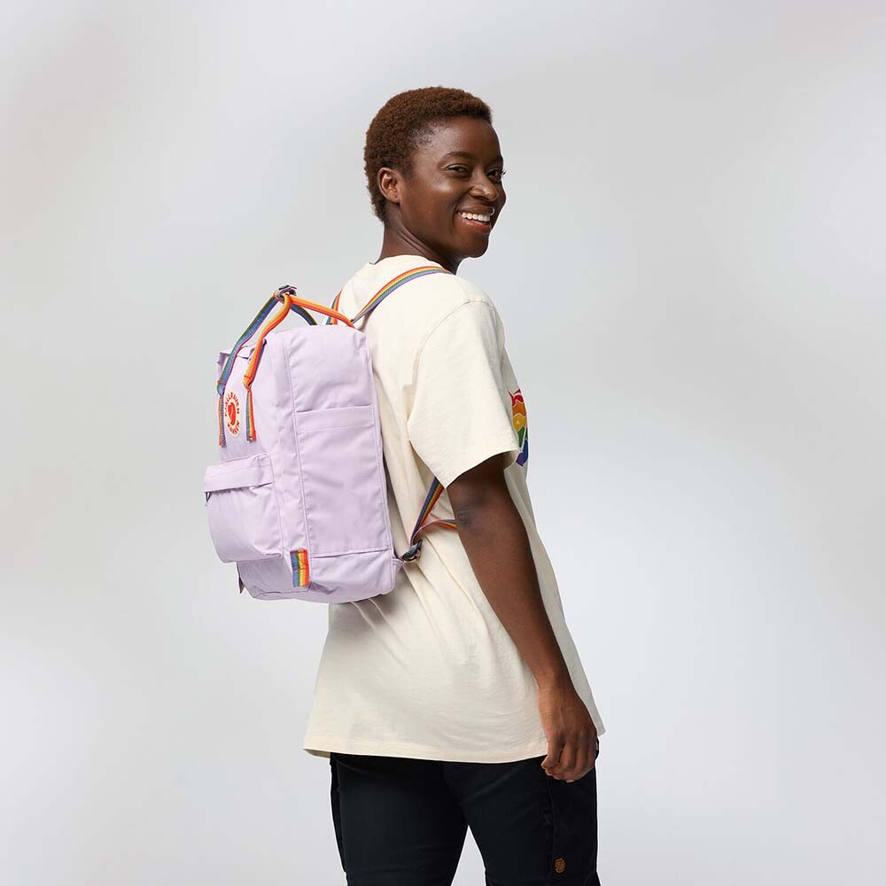 Mochila Fjallraven Kanken Rainbow Unisex Pastel Lavender-Rainbow