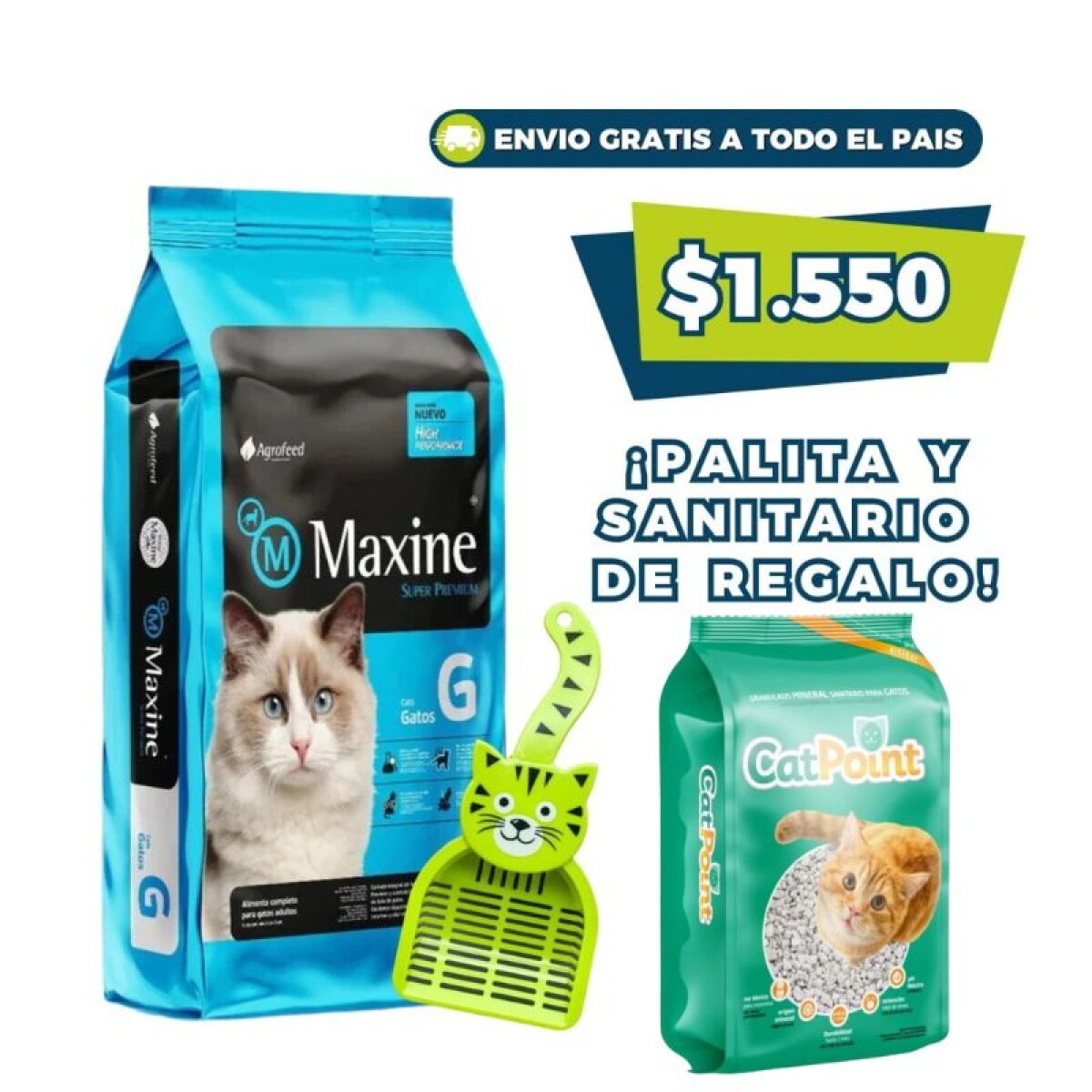 MAXINE GATOS ADULTOS - 7.5 KG + PALITA + SANITARIO DE REGALO 