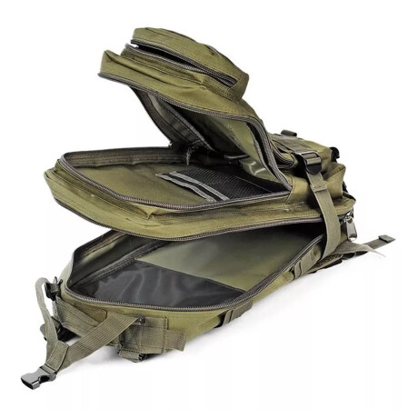 Mochila Táctica de Camping Estilo Militar p/Viaje Senderismo Verde
