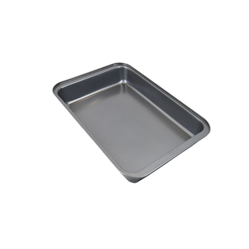 Asadera honda antiadherente rectangular 37,5x25,5x5 cm GRIS