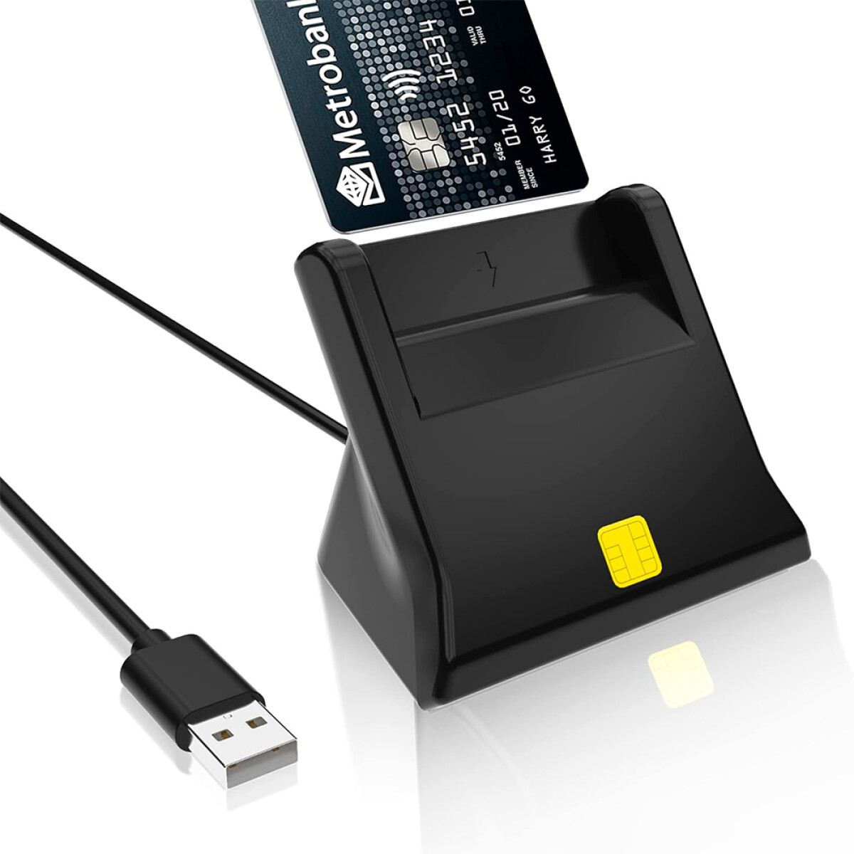 Lector Chip Cedula Electrónica Tarjeta Inteligente USB 924-3 - NEGRO 
