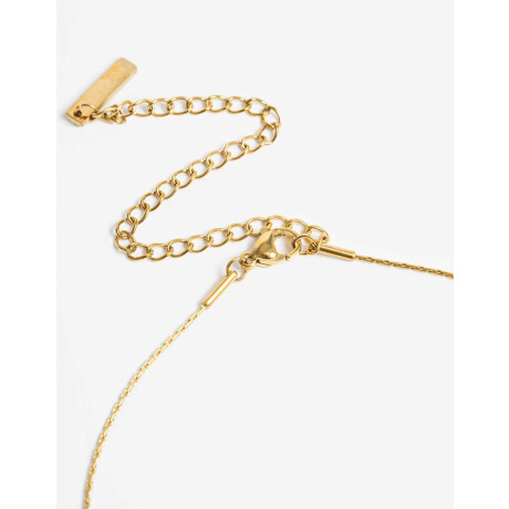 Cadena De Acero Con Dije Perla Dorado