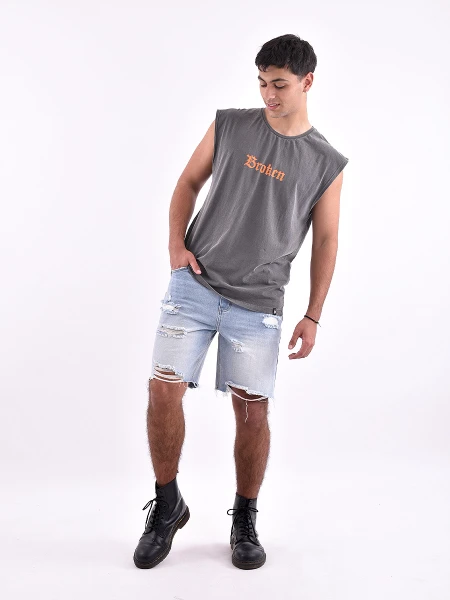 MUSCULOSA MIST OVERSIZE GRIS OSCURO