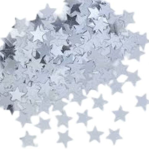 Confetti Estrellas Metalizado 15 Grs Plateado