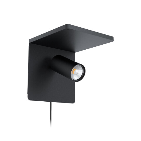 Portátil de pared negra c/ repisa GU10 inc. CIGLIE EG3128