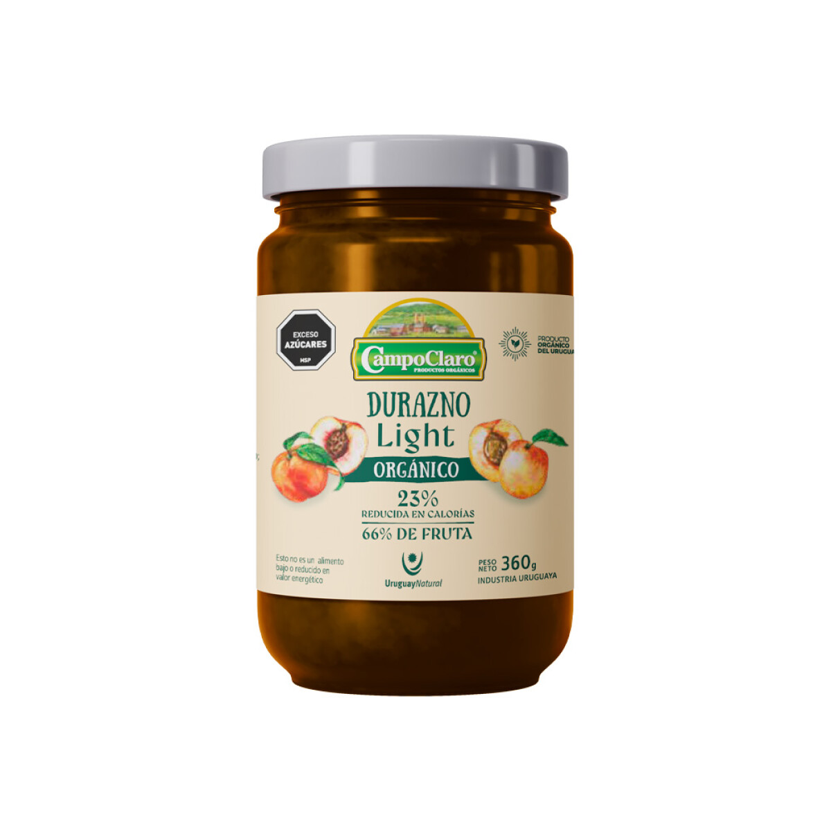 Mermelada de durazno light 360g CampoClaro 