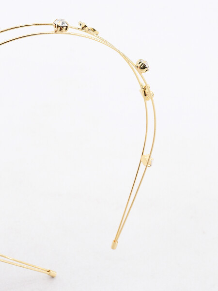 TIARA CON FLORES DORADO