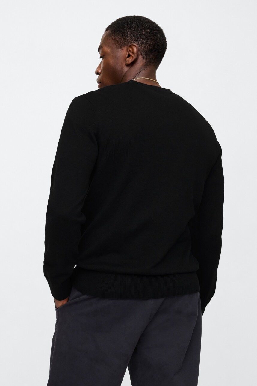 Buzo Algodòn Escote V Hombre Black