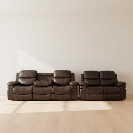 JUEGO DE SILLONES RE-CUERO MR2138 3 + 2 CHOCOLATE