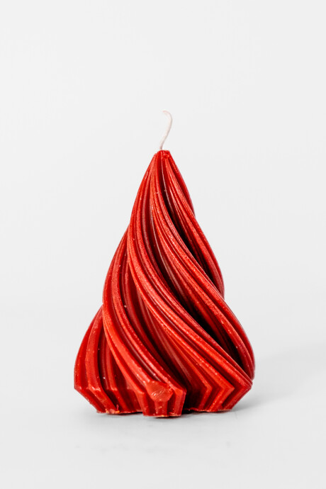 Vela árbol Torneado Grande Rojo