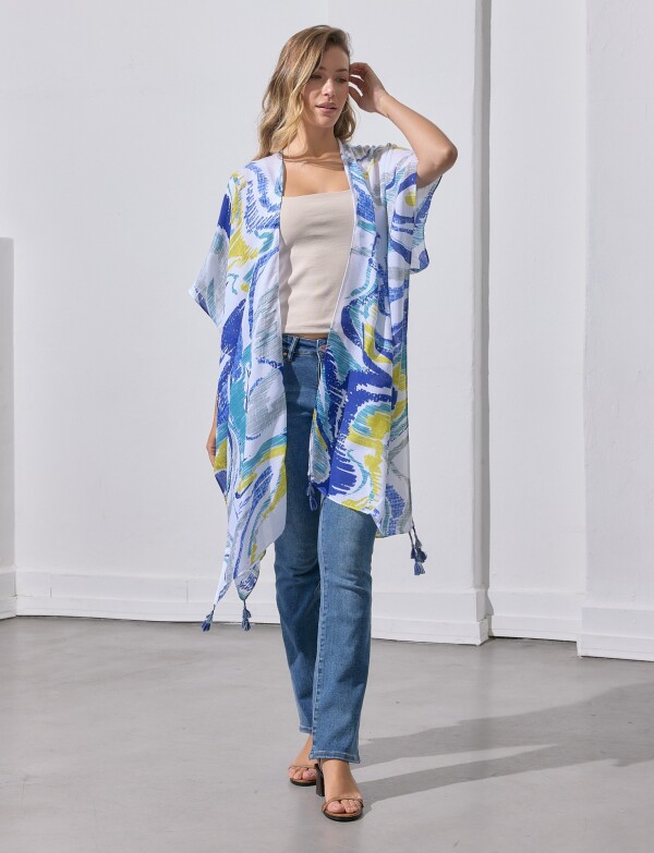 Kimono Printed MULTI/AZUL
