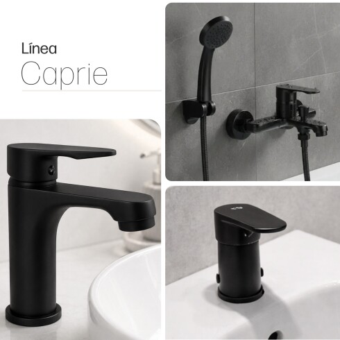 Juego Grifería Ducha Exterior Y Ducha Higiénica NEGRO