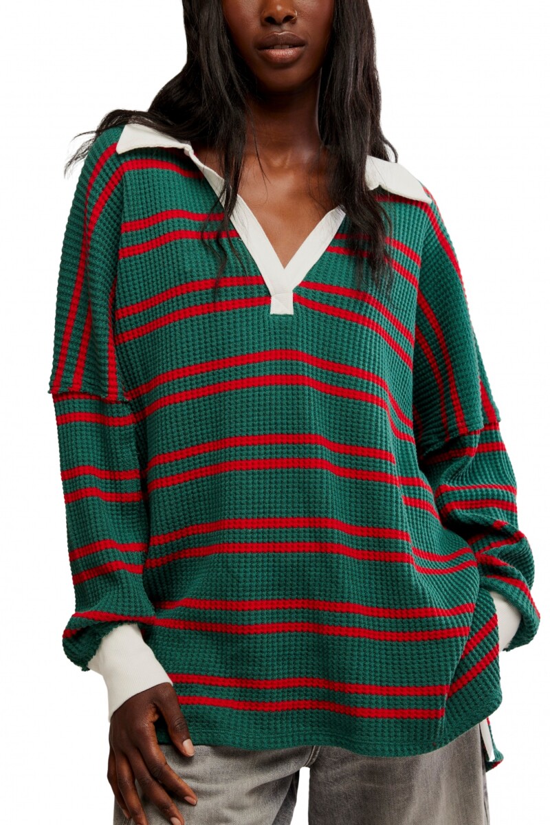 TRAVIS POLO RALLADO Verde