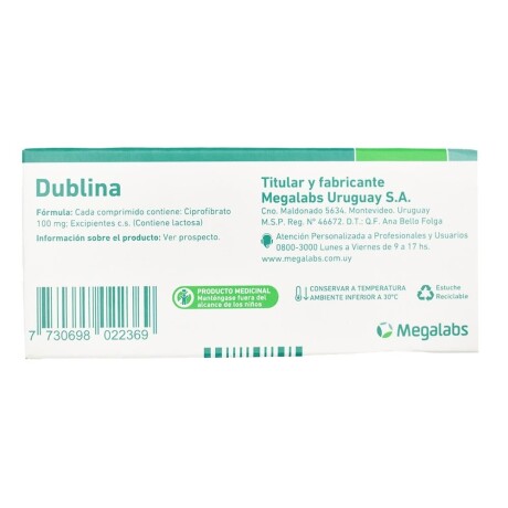 Dublina 100 Mg 30 Comprimidos Dublina 100 Mg 30 Comprimidos