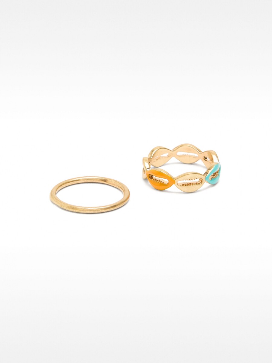 Set De Anillos Esmaltado multicolor