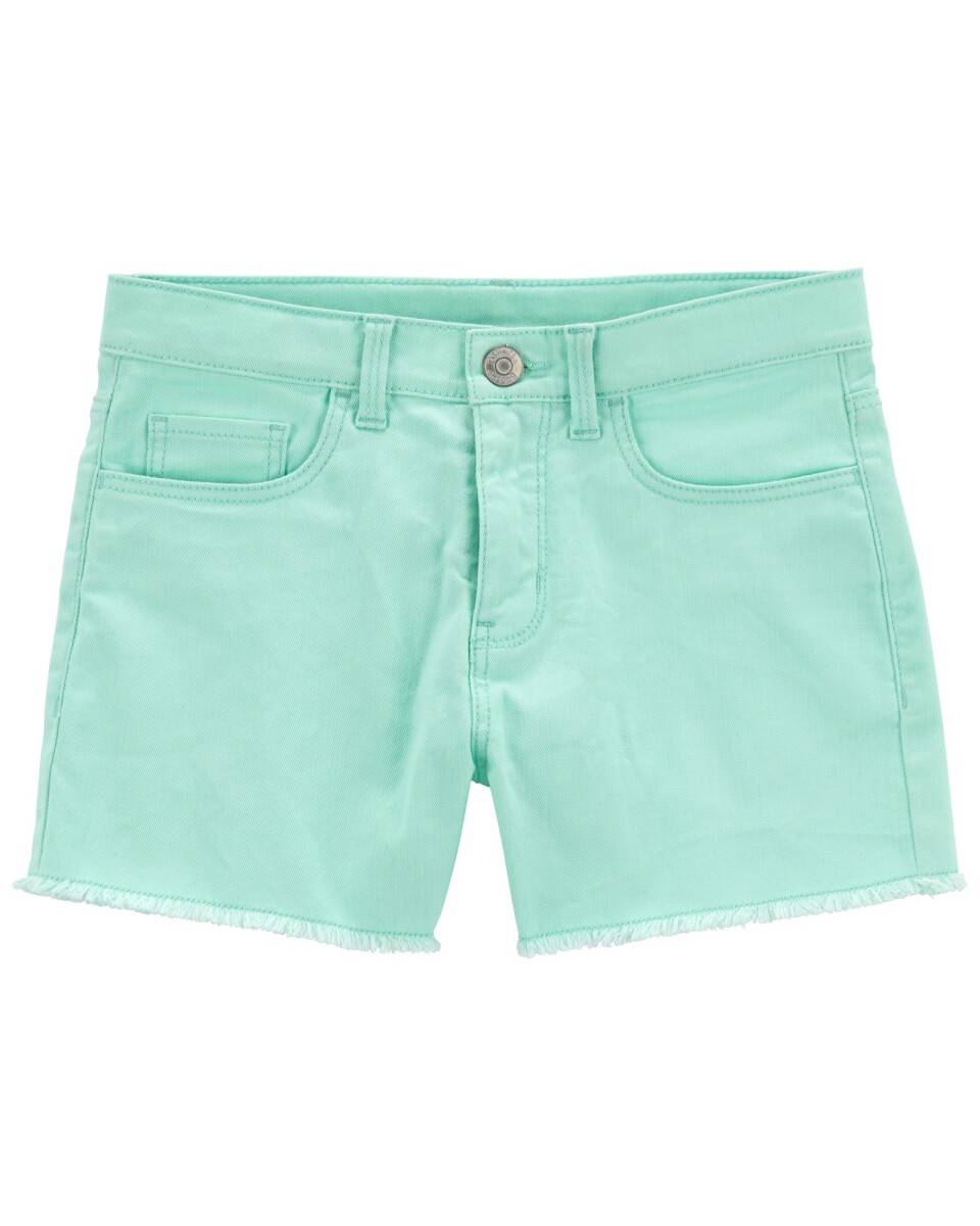 Short de sarga con dobladillo crudo 