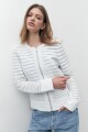 Chaqueta eco cuero con tul blanco