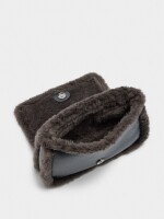 Bolso De Hombro Bordes Efecto Pelo gris