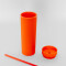 Vaso Con Tapa + Sorbito Beverly Alto Naranja