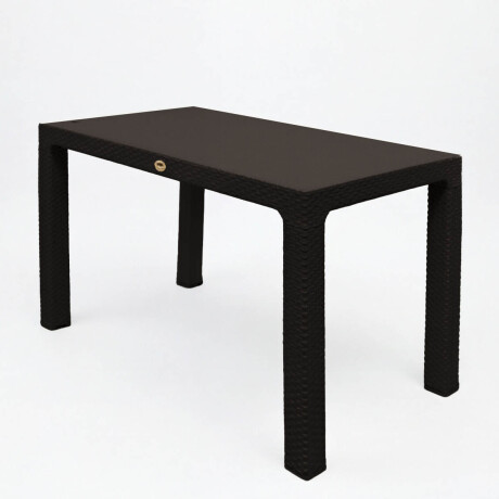 Mesa Comedor Exterior Jardín Rattan 150x90cm Armable Negro