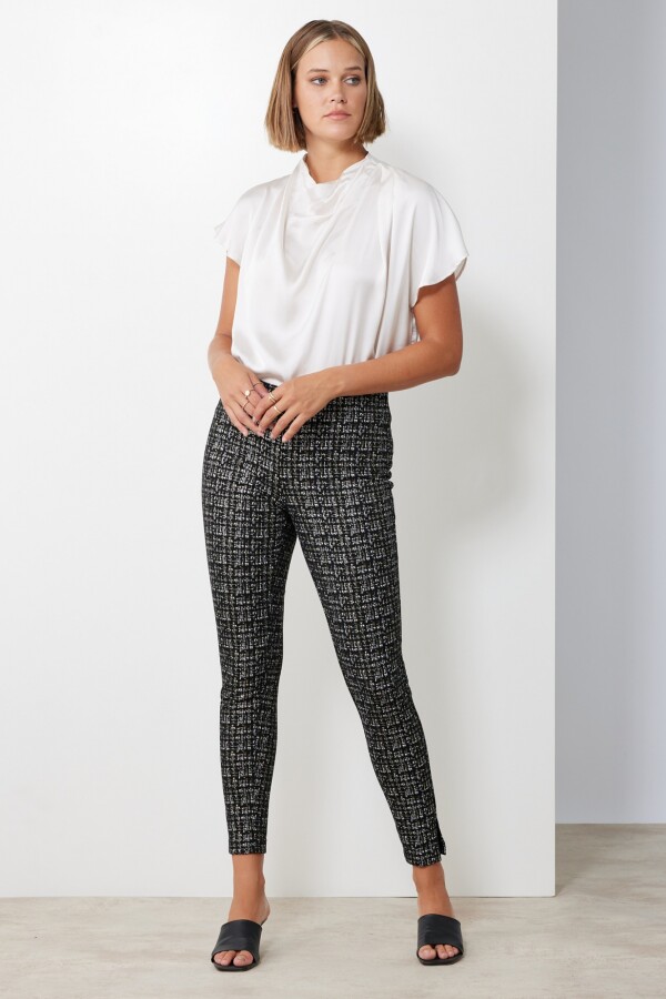 Pantalon Suede Print NEGRO/MULTI