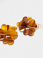 Aros Con Flores marron