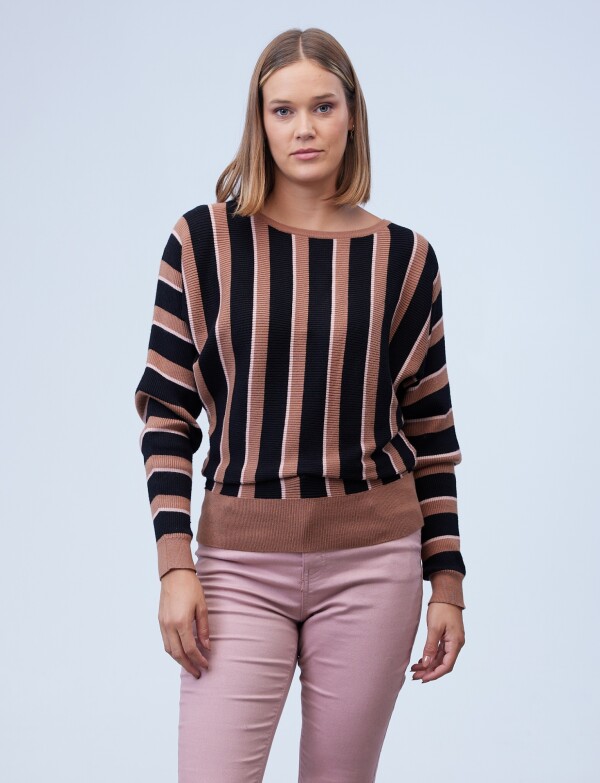 Buzo Dolman Color Block TOSTADO/MULTI