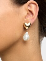 Pendientes De Corazón Con Perlas blanco