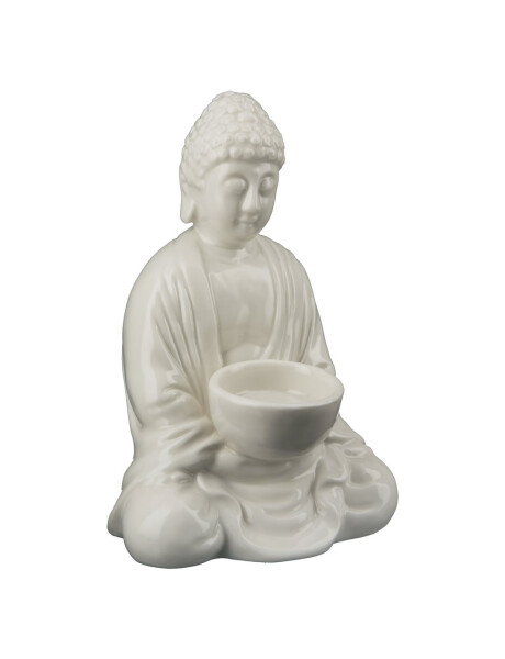 CANDELABRO BUDA DE PORCELANA 10x12x18CM CREMA CANDELABRO BUDA DE PORCELANA 10x12x18CM CREMA