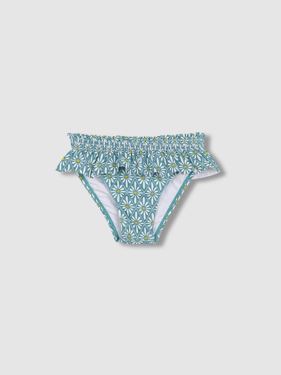 Braguita Estampado Flor Geometrica Azul Claro