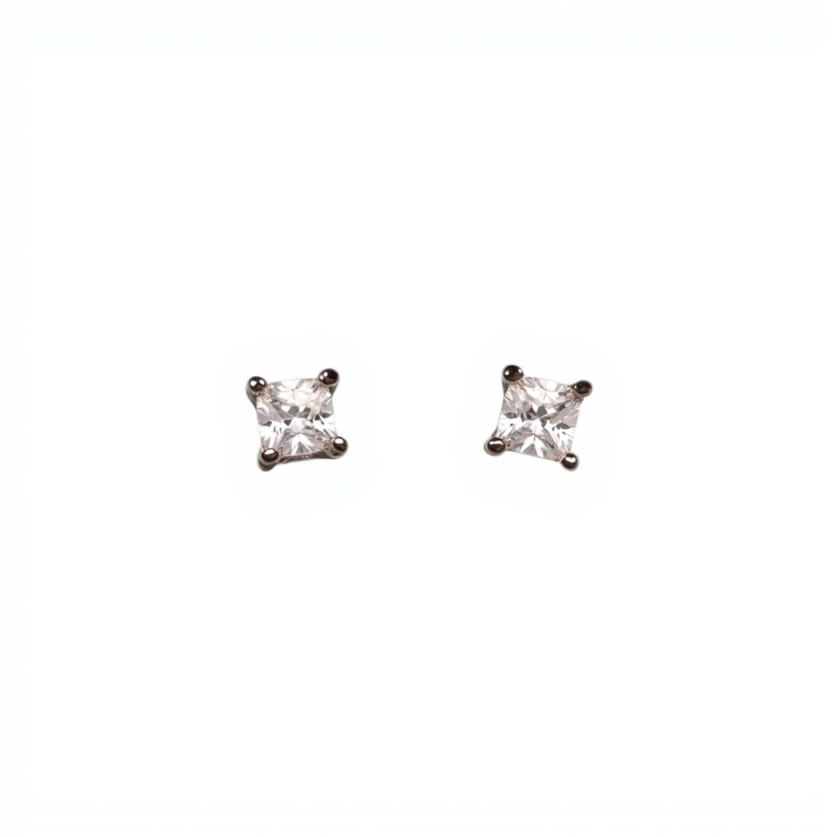 Caravanas Cuadrado-Plata 925-Piedra Zirconia-CA3118 - conpiedra 