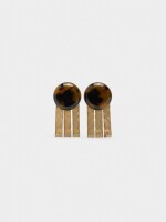 Pendientes Redondos Efecto Carey marron