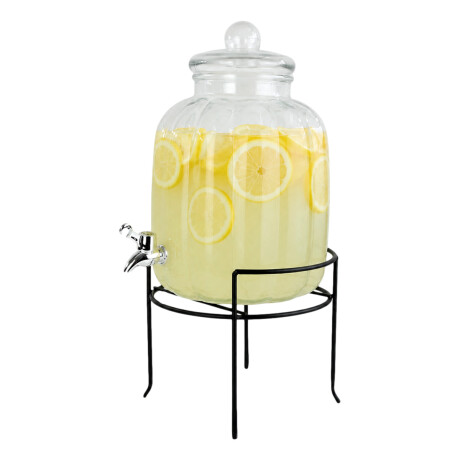 Dispensador de vidrio labrado gajos 8L Dispensador de vidrio labrado gajos 8L
